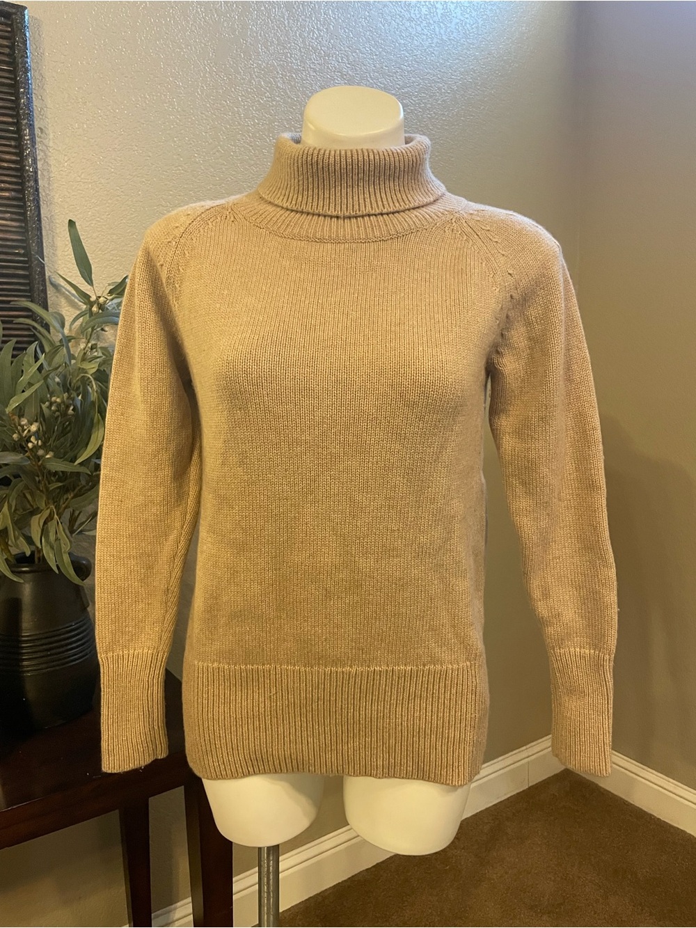 Aritzia Babaton Beige Turtleneck Sweater - Women's Cozy Knit wool & cashmere
